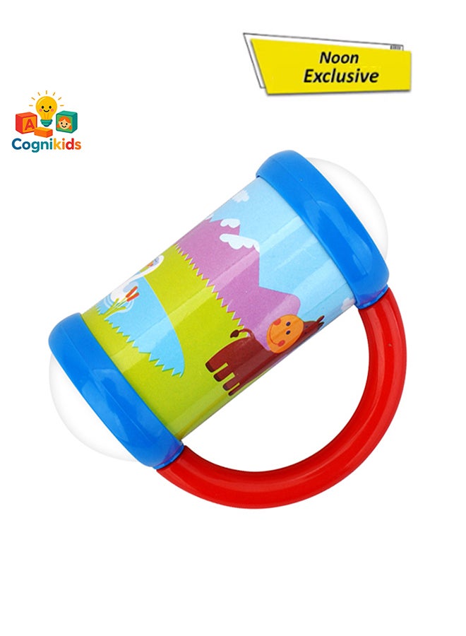 COGNIKIDS لعبة رنين المطرقة للأطفال | رنين ملون للأطفال من 0+ أشهر | رنين خفيف الوزن مع طباعة كرتونية، خرز ومقبض سهل الإمساك | لعبة أطفال خالية من BPA - Image 1