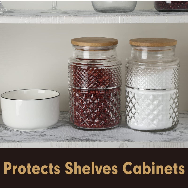 Iwtmm Premium Drawer and Shelf Liner for Cabinet, Non Adhesive Liner for Kitchen, Strong Grip Non Slip Shelf Liners for Kitchen Cabinets, Storage, Drawers, Shelves, Kitchenware and Tableware, Marble - Image 4
