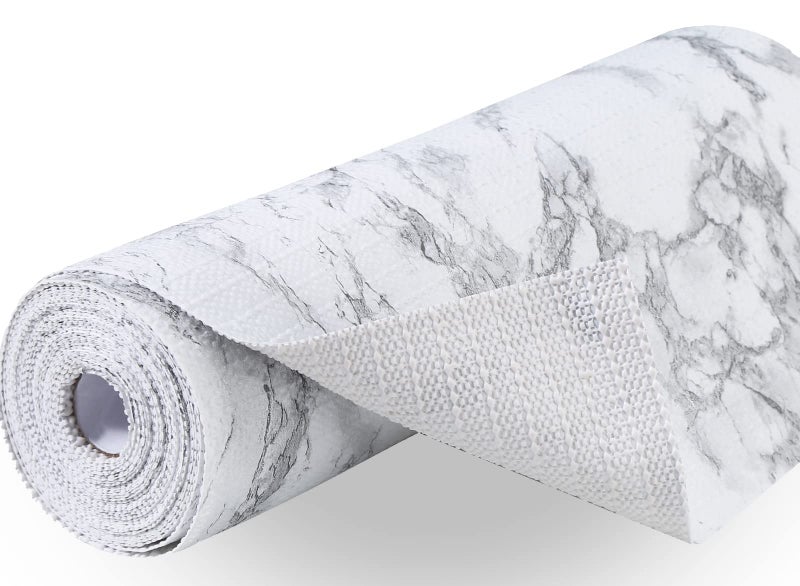 Iwtmm Premium Drawer and Shelf Liner for Cabinet, Non Adhesive Liner for Kitchen, Strong Grip Non Slip Shelf Liners for Kitchen Cabinets, Storage, Drawers, Shelves, Kitchenware and Tableware, Marble - Image 1