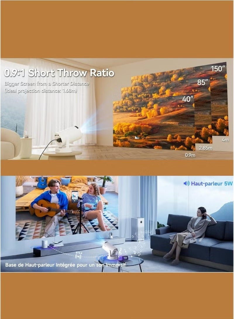Portable Projector Pocket Size with 5G WiFi – Android 11.0 OS – Supports Up to 130 Inches Screen – Full HD 1080P Home Theater Experience for Indoor & Outdoor Use – Compatible with TV Stick, HDMI, USB, PS5, PS4, iOS Devices – Perfect Birthday Gift for Home Entertainment  - Image 3