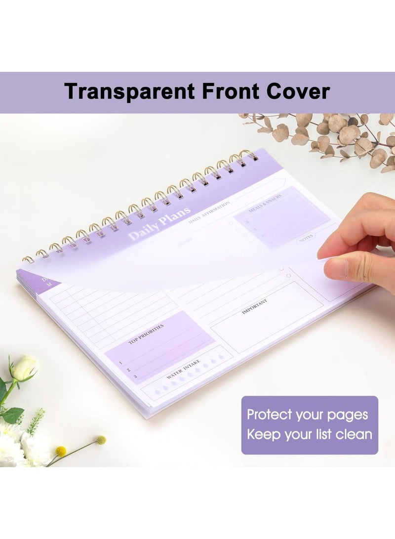 Barakah Daily To Do List Notepad, Spiral Undated Planner for Work and Study, Checklist Schedule Organizer, 60 Sheets Productivity Notebook for Office Home School Supplies, Purple - Image 2