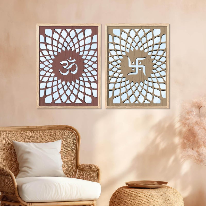 KOTART إطارات مرآة كوتارت جهرخا - ديكور مرآة حائط - إطارات خشبية - ديكور حائط - مرآة لغرفة النوم - ديكور حائط - مجموعة من 2 مرآة بحجم 4 13x19 بوصة - Image 4