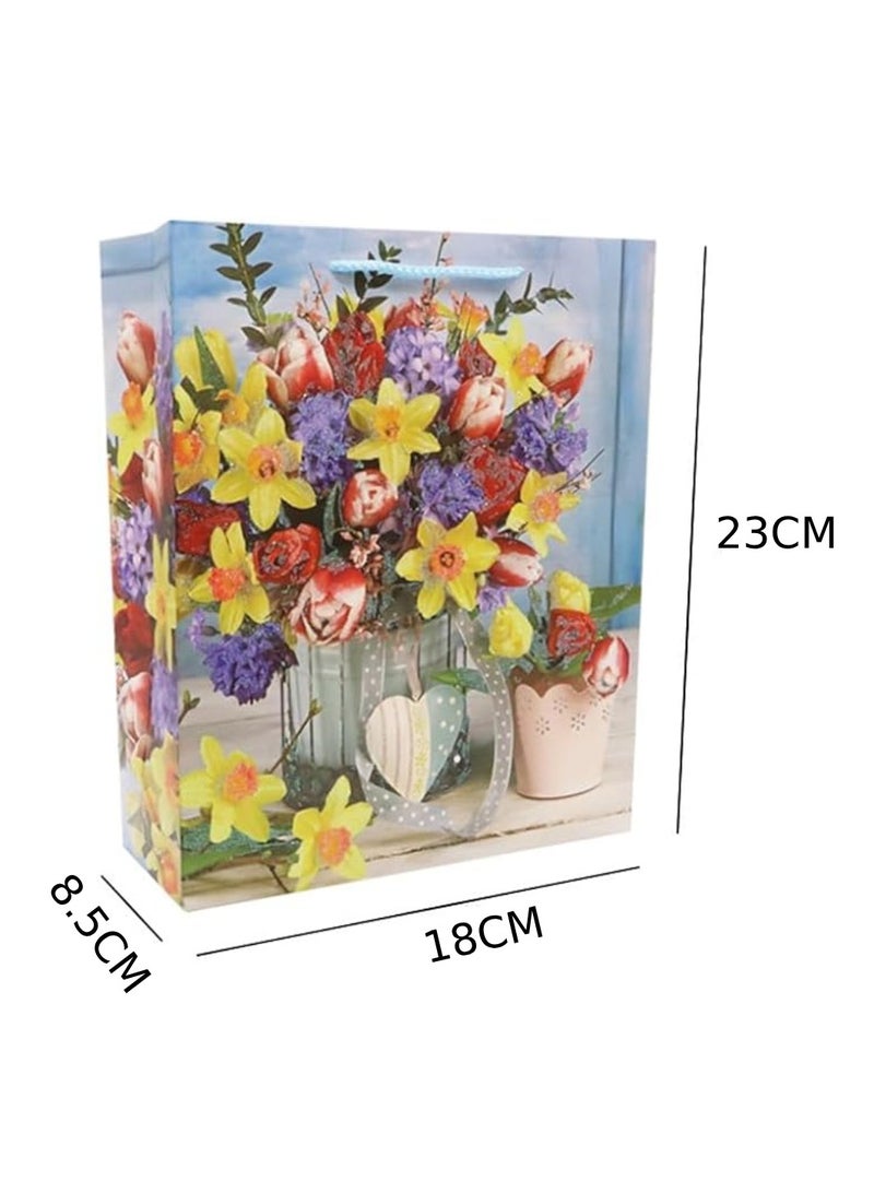 Yuwell Gift Bags With Comfortable Handle Set Of 4 Pcs for Birthday Wedding Gift Shopping And More Multicolor 18L x 8.5W x 23H  - Image 2