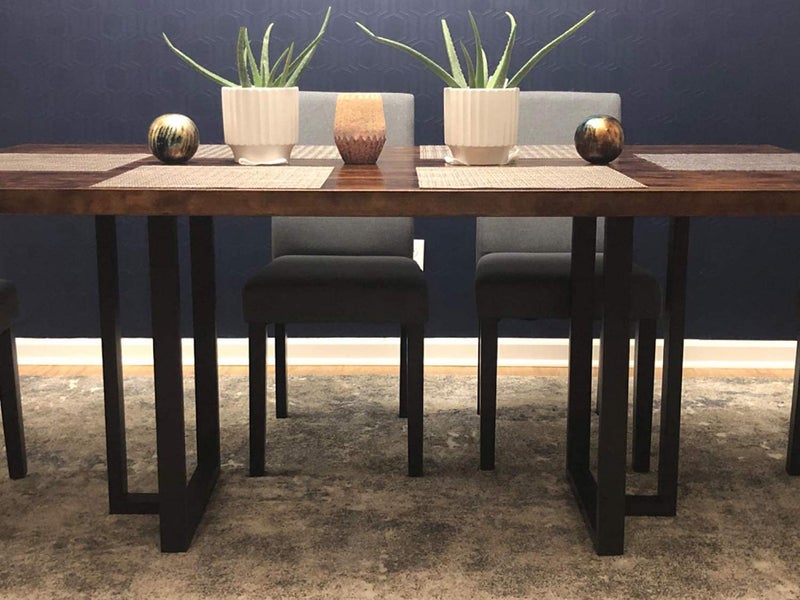 PRAMUKH FASHION PRAMUKH FASHION Metal Table Legs Cast Iron Desk Legs Heavy Duty Furniture Legs for Dining Table Coffee Table Office Table Computer Table H28 x W18 Black Pack of 2  - Image 3