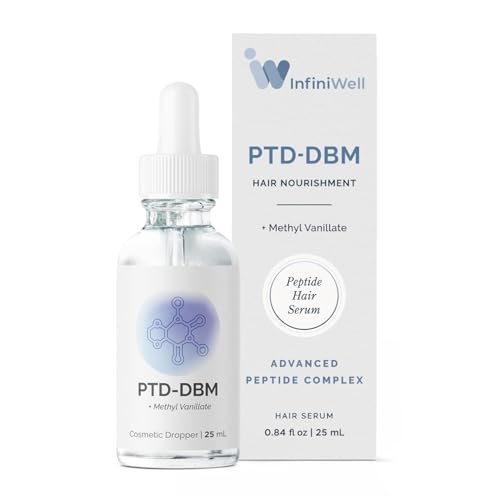 InfiniWell PTDDBM Peptide Hair Serum for FullerLooking Hair Scalp Treatment for Visible Growth Follicle Renewal Reinforce Restoration Strand Integrity Optimal Density 25 ml - Image 1