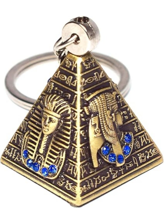 سلسلة مفاتيح هرمية الشكل بتصميم هرم فرعوني ثلاثي الأبعاد للنساء والرجال