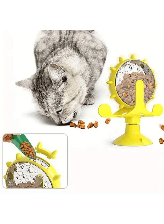 طاحونة هواء تفاعلية صفراء للحيوانات الأليحية - لعبة موزع طعام بطيء - محفز ذهني للمكافآت - Image 3