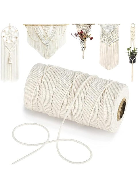 100 M Cooking Twine, Natural White Twine String, Kitchen Twine, Garden String for Gift Wrapping, DIY Scarves, Jewelry and other Crafts, Christmas Decorations Macrame Cord (Beige, 100m)
