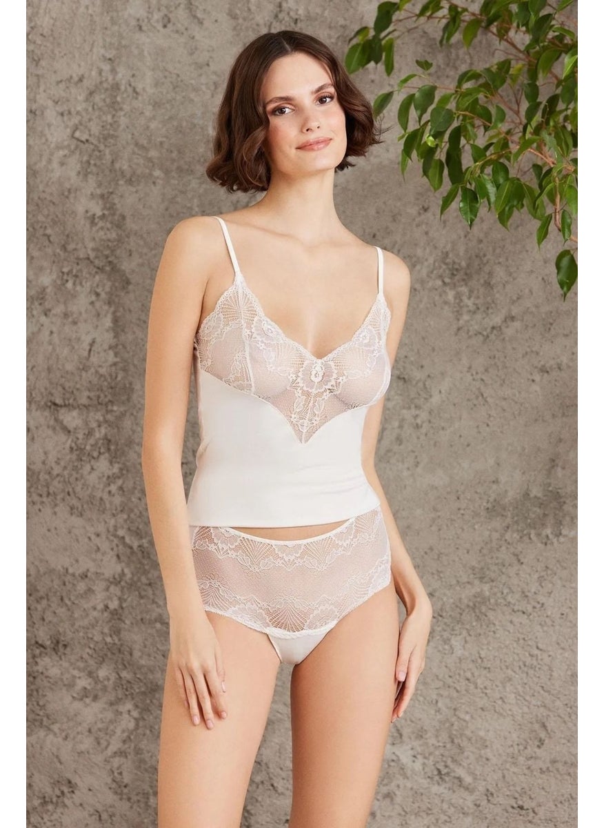pierre cardin 360 Women's Thong Undershirt Panties Set-Ecru  - Image 1
