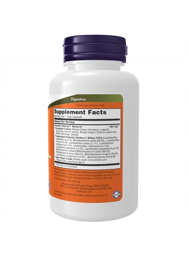 now مكملات، دفاع بروبيوتيك، مزيج بروبيوتيك في قاعدة غذائية كاملة مع 1 مليار كائن حي، 90 كبسولة نباتية - Image 2