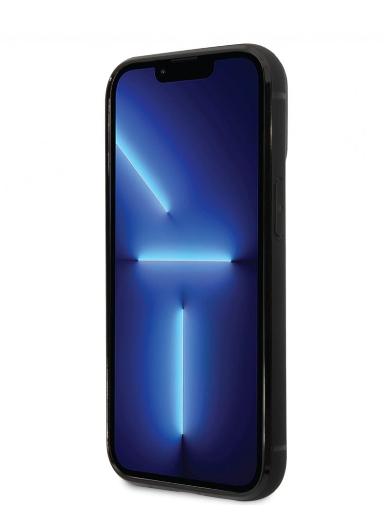 بي إم دبليو حافظة من الجلد الطبيعي من مجموعة توقيعات مع نمط منقوش بفتحة للبطاقات - ايفون 14 برو - أسود - Image 5