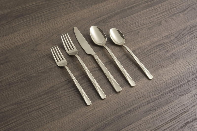 Cambridge Ayden Champagne Mirror Piece Flatware Set 20 Count Metallic - Image 5