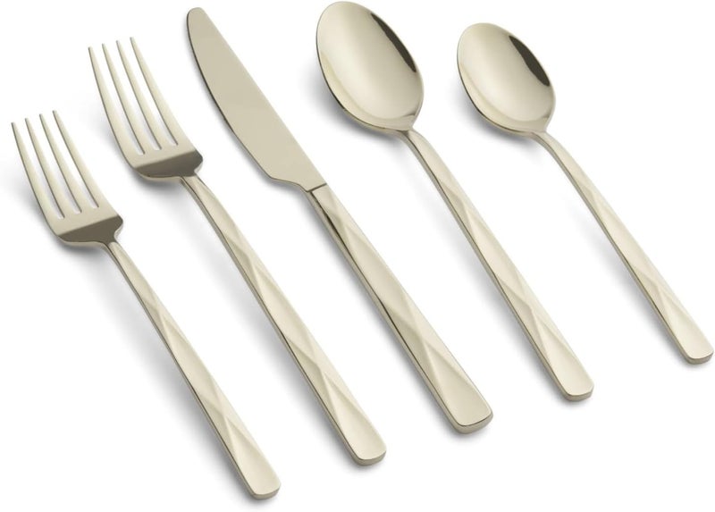 Cambridge Ayden Champagne Mirror Piece Flatware Set 20 Count Metallic - Image 3