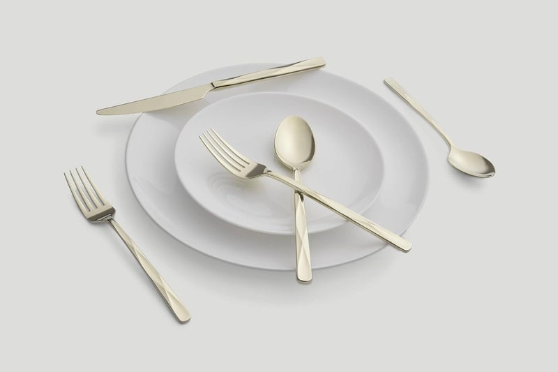 Cambridge Ayden Champagne Mirror Piece Flatware Set 20 Count Metallic - Image 4