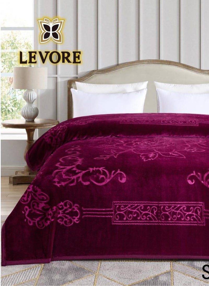 LEVORE Soft-touch blanket engraved with distinctive winter designs and engravings, two-piece, 6 kg, size 240X220 cm  - Image 3
