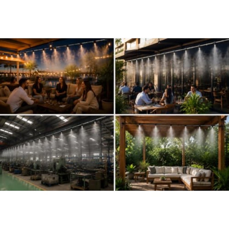 Outdoor Fog Misting System - 30 Spray Beads - 30 Meters Li - Supports Up to 60 Sprinklers - with Smart Timer - Image 4