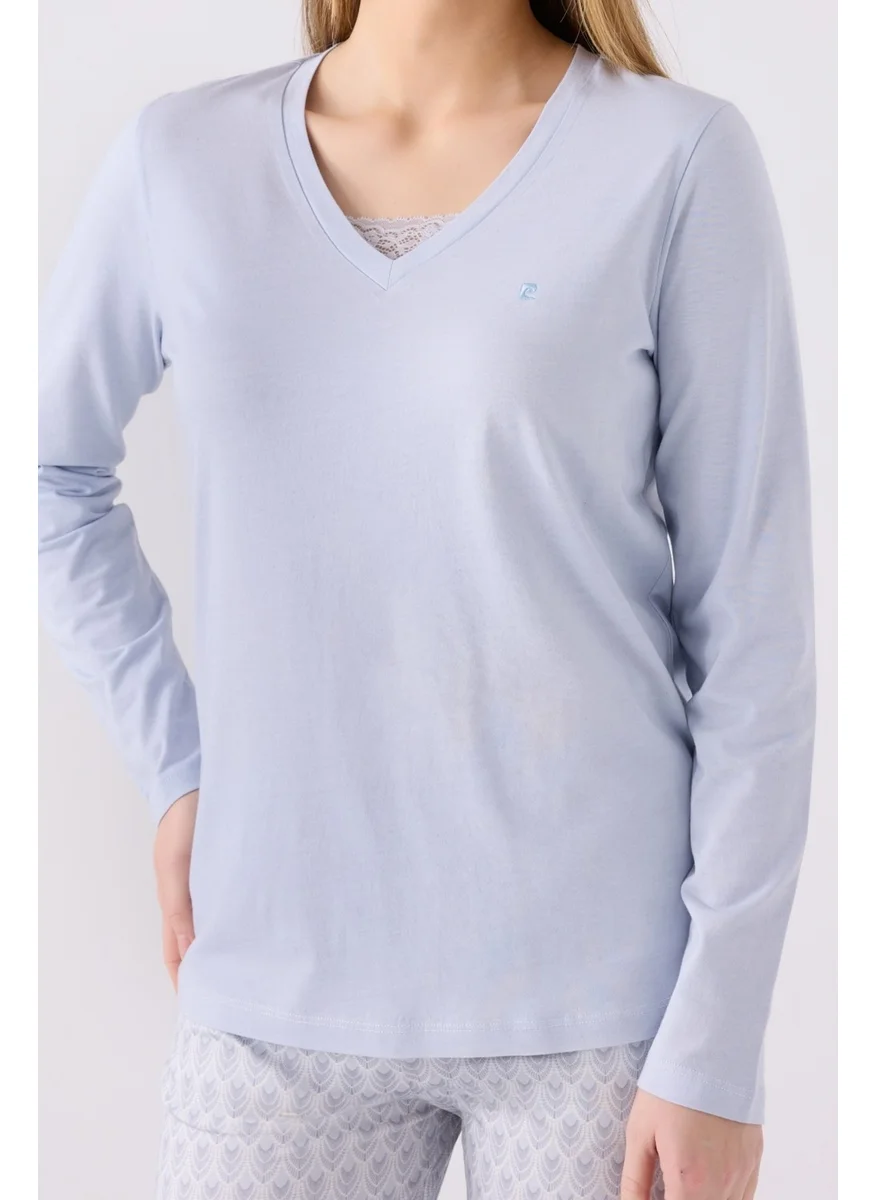 بيير كاردان Double Pajama Set Blue - Jersey - 2 Piece Set