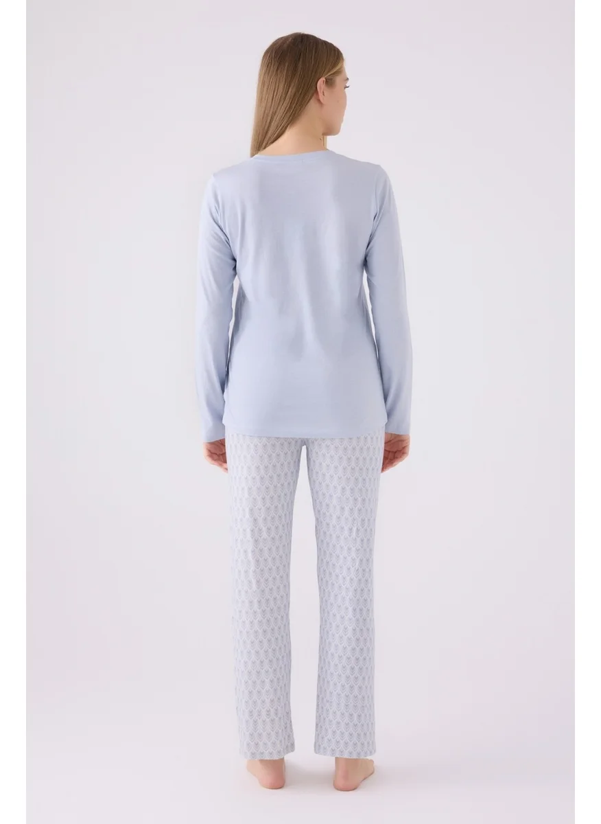 بيير كاردان Double Pajama Set Blue - Jersey - 2 Piece Set
