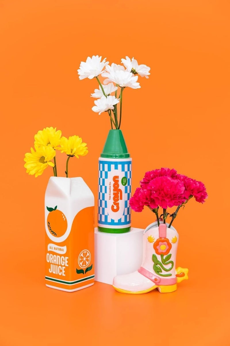 Bando Vintage Inspired Orange Juice Vase, The Original Rise and Shine Decorative Ceramic Vase, OJ Carton, Retro/Unique/Eclectic/Novelty Accent for Home/Kitchen/Office, Orange Juice - Image 3