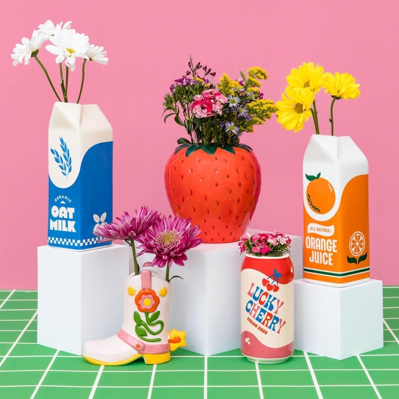 Bando Vintage Inspired Orange Juice Vase, The Original Rise and Shine Decorative Ceramic Vase, OJ Carton, Retro/Unique/Eclectic/Novelty Accent for Home/Kitchen/Office, Orange Juice - Image 5