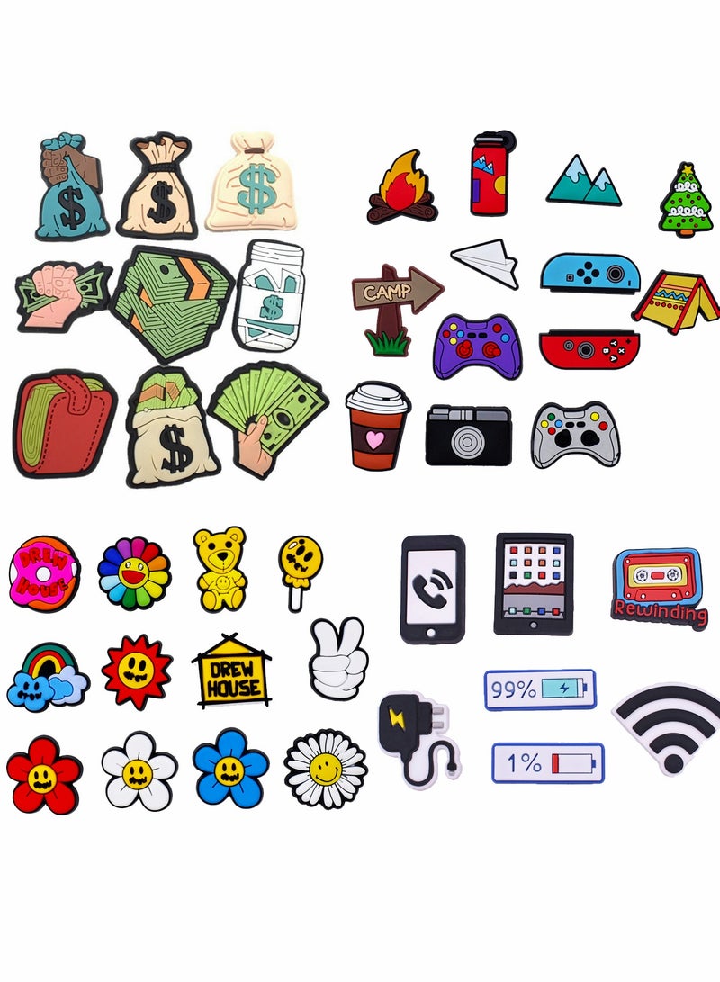 Excefore Crocs Shoe Charms, Different Shoe Charms for Hole Hole Shoes Buckle Party Favors ​Mini Charms Bracelet Wristband Decorations for Men Women Kids Charm 40 PCS - Image 1