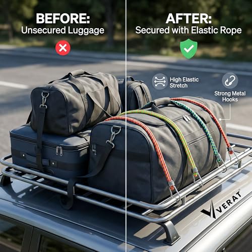 VERAT Multicolour, 2 Pcs High Strength Stretchable Elastic Rope/Bungee Cord - Versatile for Hanging Clothes, Tying Behind Bikes, etc. (2m + Expandable) - Image 4