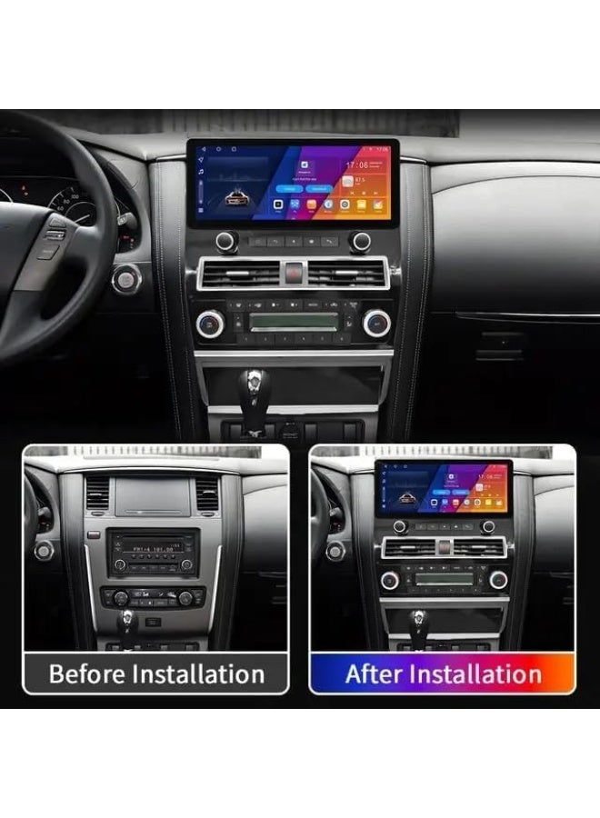شاشة ستيريو للسيارة نيسان باترول Y62 مقاس 12.3 بوصة (2010-2022) مع نظامي Apple CarPlay وAndroid Auto، بسعة تخزين 8 جيجابايت أو 128 جيجابايت. - Image 2
