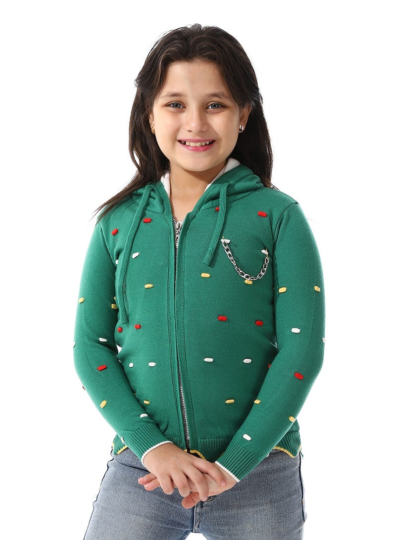 Andora Padded Prominent Sweatshirt For Girls_Castleton Green  - Image 1
