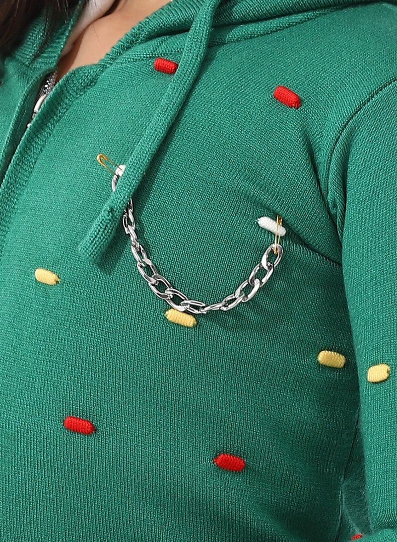 Andora Padded Prominent Sweatshirt For Girls_Castleton Green  - Image 4