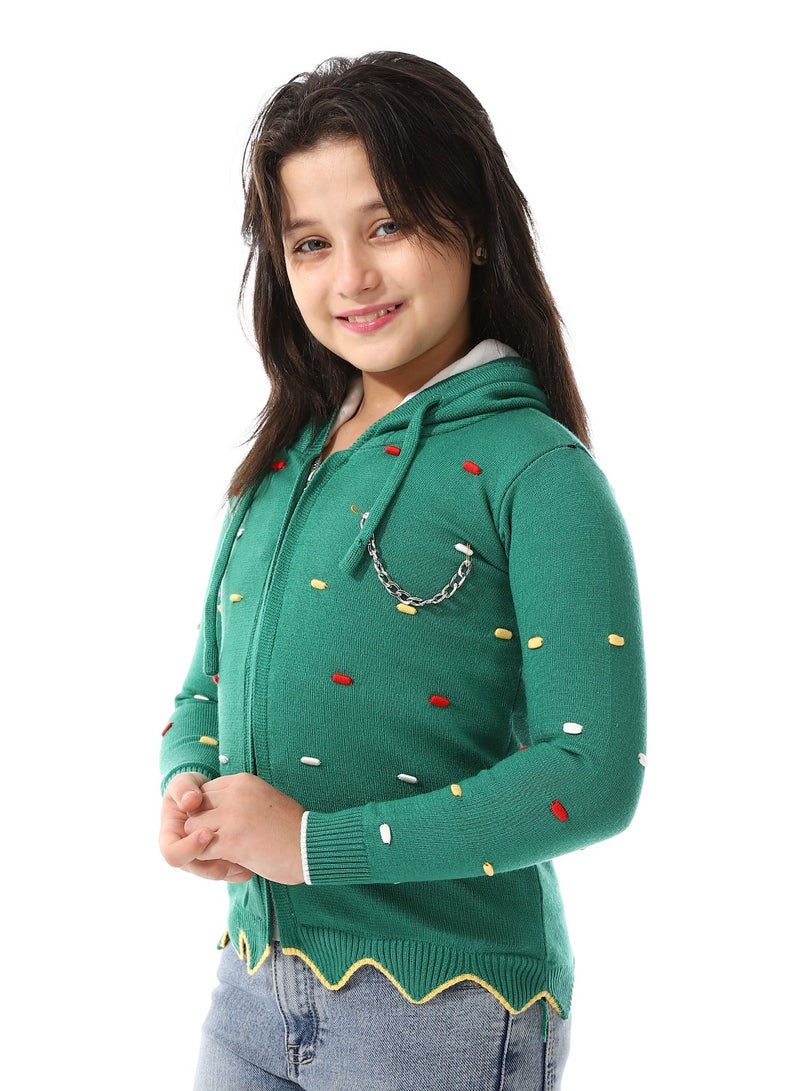 Andora Padded Prominent Sweatshirt For Girls_Castleton Green  - Image 2