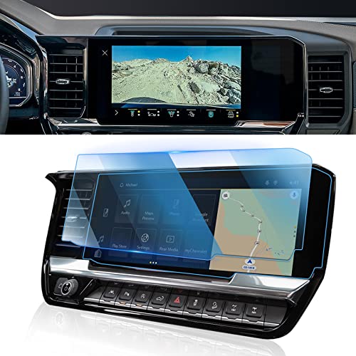 WEIPIN For 2022~2025 Silverado& Sierra 1500& 2024~2025 Silverado&Sierra 2500HD 3500HD (No Buttons on the Screen) Screen Protector 13.4 Inch Glossy Tempered Glass Touchscreen *1 - No More Scratch&Fingerprint - Image 1