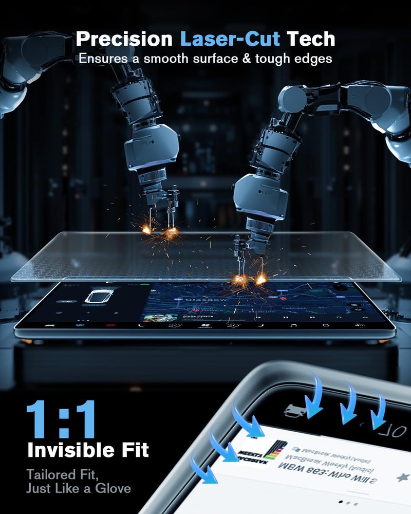 WEIPIN For 2022~2025 Silverado& Sierra 1500& 2024~2025 Silverado&Sierra 2500HD 3500HD (No Buttons on the Screen) Screen Protector 13.4 Inch Glossy Tempered Glass Touchscreen *1 - No More Scratch&Fingerprint - Image 4