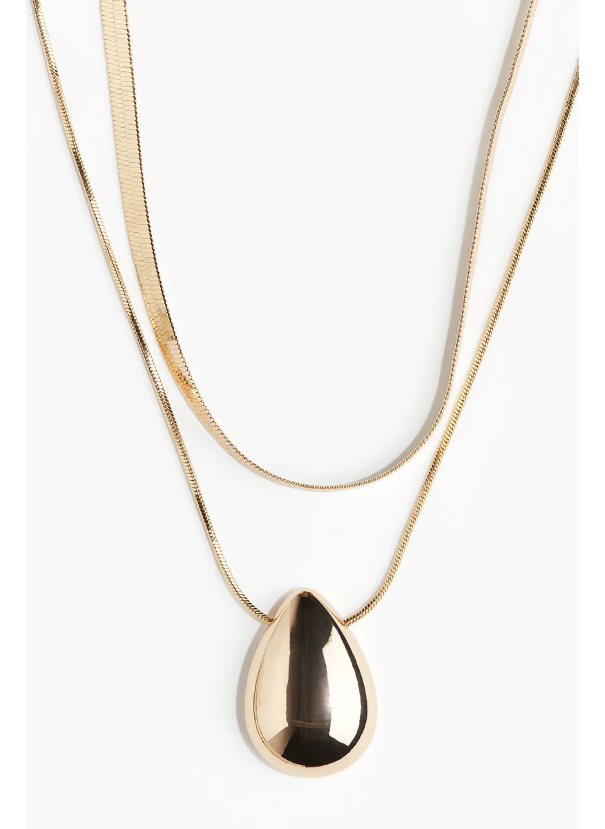 اتش اند ام Two-Strand Pendant Necklace
