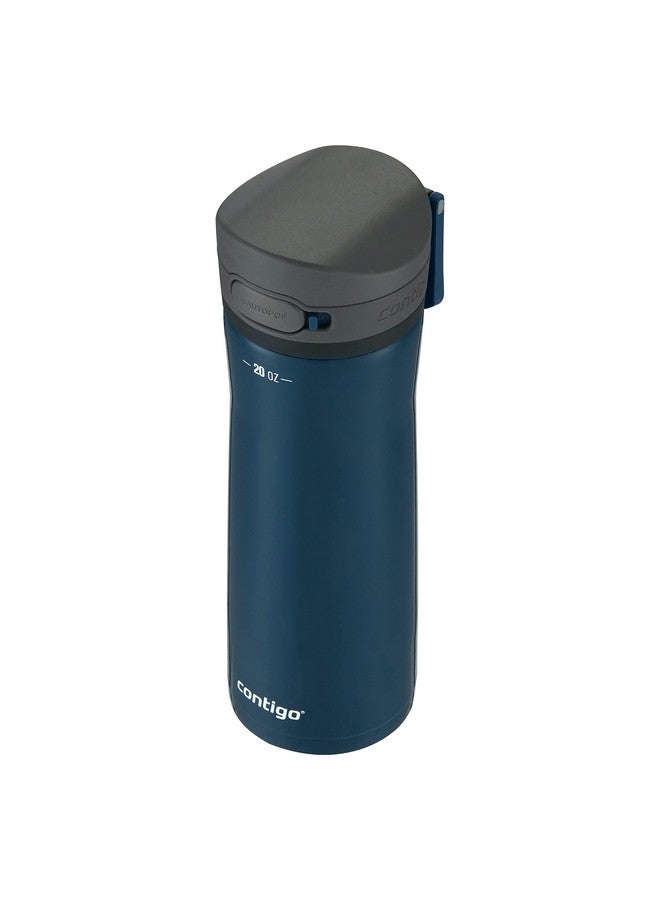 كونتيجو جاكسون تشيل 2.0، زجاجة مياه معزولة بالفراغ من الفولاذ المقاوم للصدأ مع غطاء محكم، مقاومة للتسرب، مناسبة للسفر، سعة 20 أونصة، لون التوت الأزرق، تحافظ على برودة المشروبات لمدة 12 ساعة - Image 1