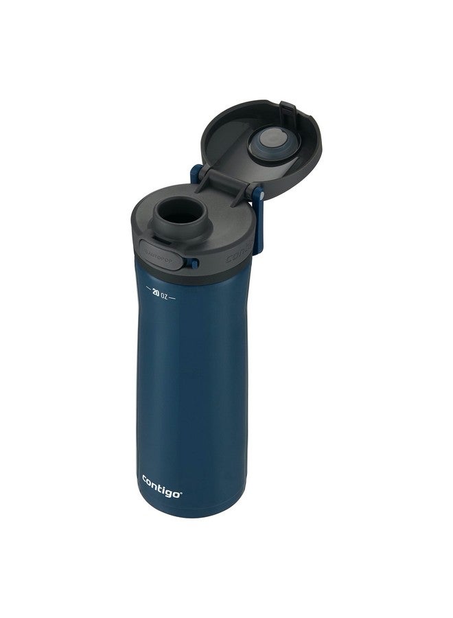كونتيجو جاكسون تشيل 2.0، زجاجة مياه معزولة بالفراغ من الفولاذ المقاوم للصدأ مع غطاء محكم، مقاومة للتسرب، مناسبة للسفر، سعة 20 أونصة، لون التوت الأزرق، تحافظ على برودة المشروبات لمدة 12 ساعة - Image 2