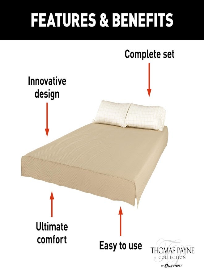 Lippert Components Lippert Easy Zzzs™ RV Bedding Set - Short Queen, Tan Brown - Image 3