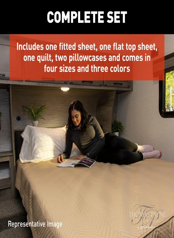 Lippert Components Lippert Easy Zzzs™ RV Bedding Set - Short Queen, Tan Brown - Image 4