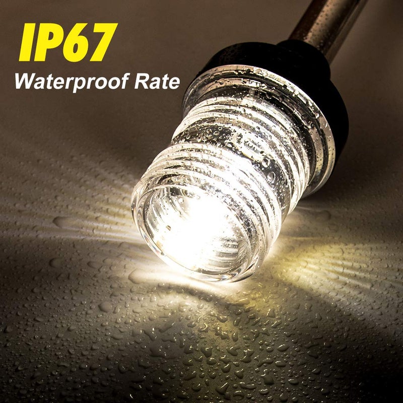 Sebnux White LED Fold Down Boat Stern Light Boat Anchor Light for Pontoon and Fishing Boat (12") - Image 3