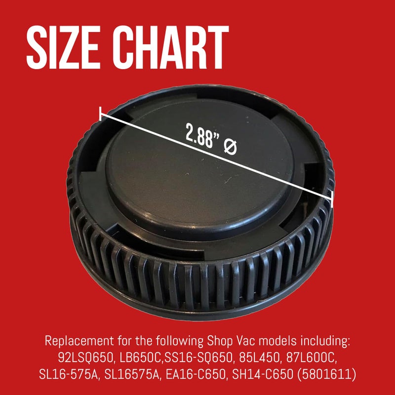 MP Maresh Products Drain Cap Compatible with Shop Vac Wet/Dry Vacuum Cleaner - Replacement Drain Cap for Wet and Dry Vacuum - Durable 2-3/4" Tank Drains Part Number 7446800-1 Pack - Image 2
