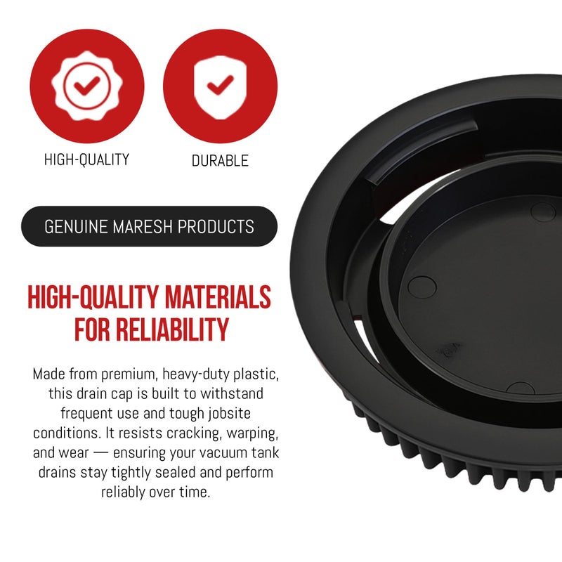 MP Maresh Products Drain Cap Compatible with Shop Vac Wet/Dry Vacuum Cleaner - Replacement Drain Cap for Wet and Dry Vacuum - Durable 2-3/4" Tank Drains Part Number 7446800-1 Pack - Image 3