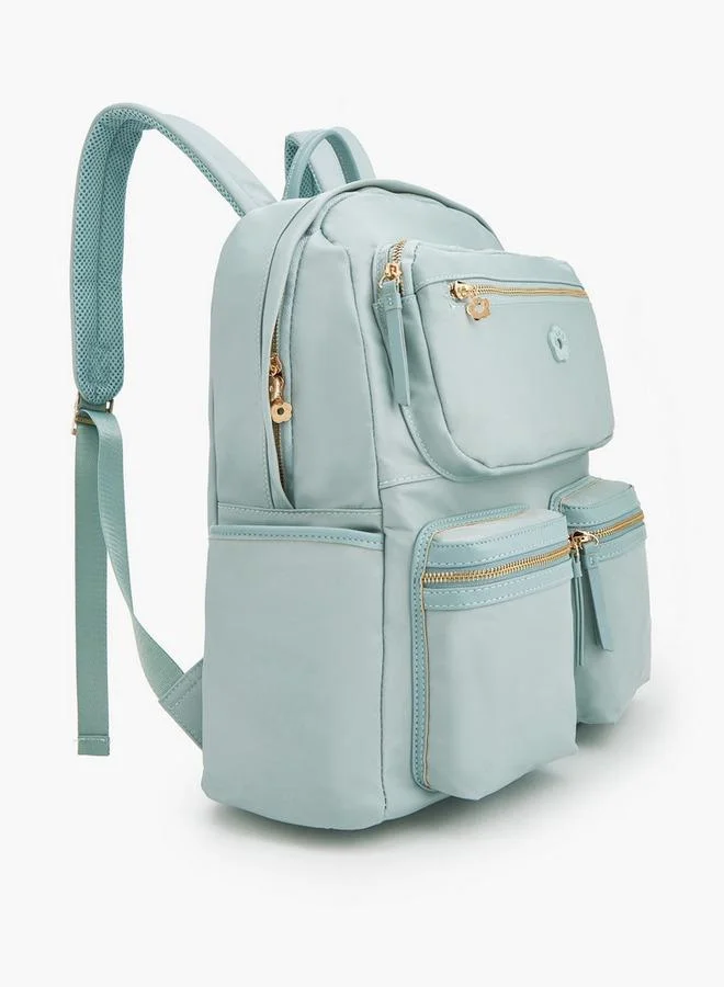 Missy GREEN Solid School Backpack With Adjustable Shoulder Straps - 36x15x42 CM for Women | Best Price UAE