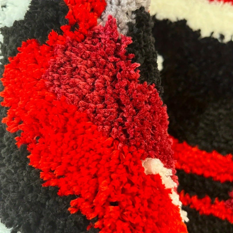 LAKEA Red Racing Car Shaped Tufting Rug Bathroom Bathmat Foot Pad Bath Mat Doormat Aesthetic Home Room Warm Decor Bedroom Rug (29.9X28.7 inch) - Image 2