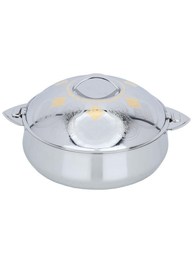 Alsaif Lama Steel Food Container 3000 Ml Indian Gilded Silver  - Image 1