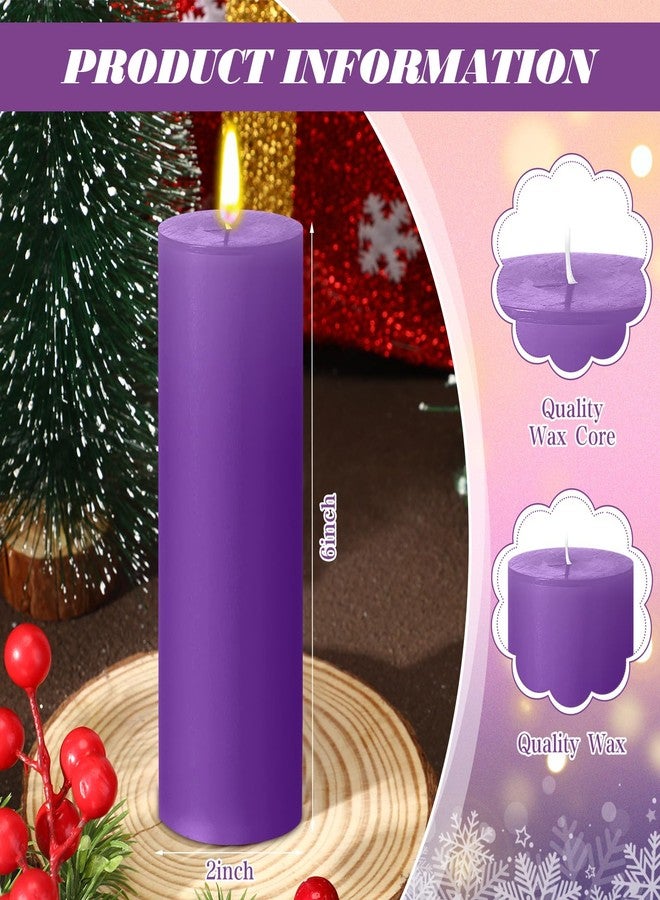 Cindeer 2 x 6 Inch Advent Candles Set of 5 Christmas Pillar Scented Advent Candle for Advent Wreaths Candle Holder Advent Votive Purple Pink Candles for Advent Seasonal Celebration Home Church - Image 2