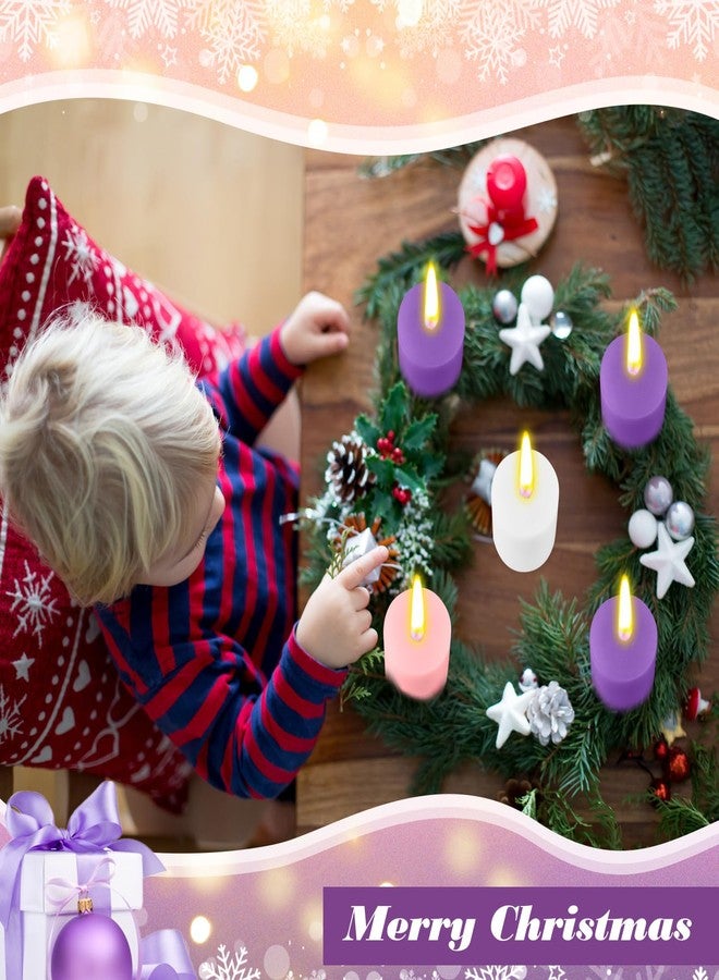 Cindeer 2 x 6 Inch Advent Candles Set of 5 Christmas Pillar Scented Advent Candle for Advent Wreaths Candle Holder Advent Votive Purple Pink Candles for Advent Seasonal Celebration Home Church - Image 5