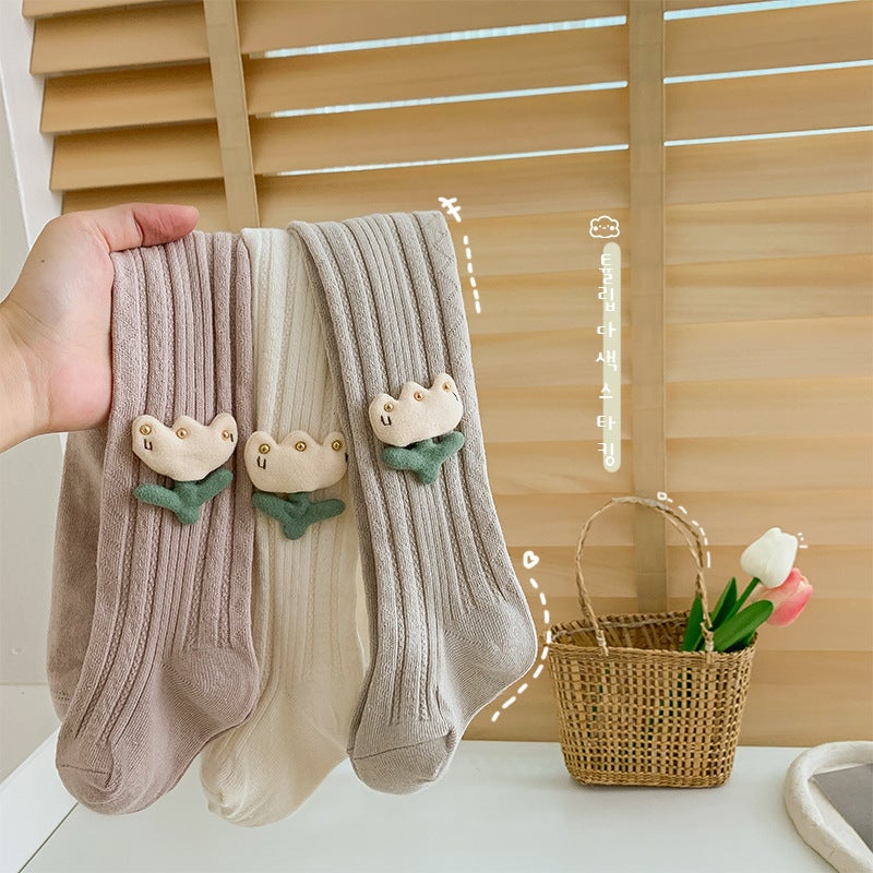 Manufacturer Children'S Pantyhose Girls' Leggings Twist Striped Embroidered Tulip Baby Pantyhose - Image 5