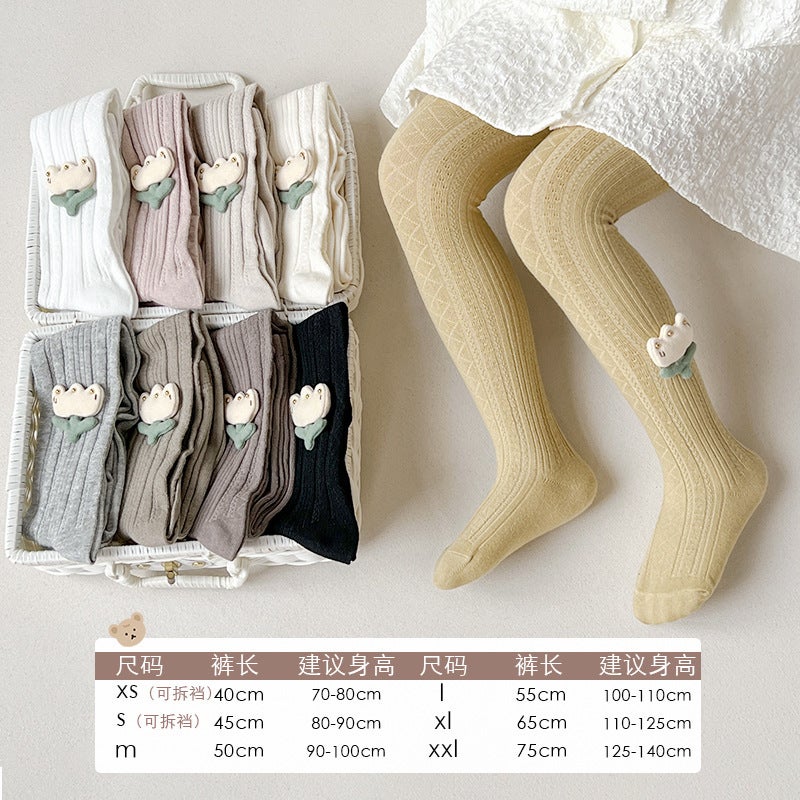Manufacturer Children'S Pantyhose Girls' Leggings Twist Striped Embroidered Tulip Baby Pantyhose - Image 4