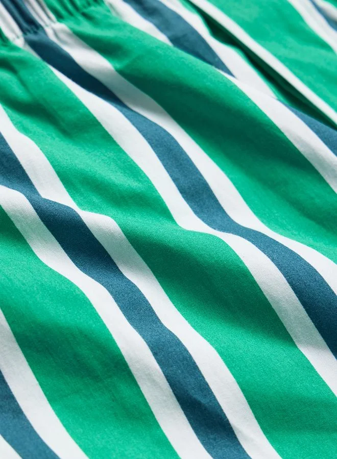 The Souled Store Men Green Striped Boxer Shorts