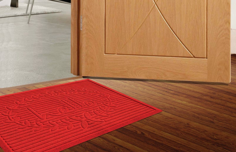 Calloway Mills 103142436 Poly Hello Indoor/Outdoor Mat, 24" x 36", Red - Image 3