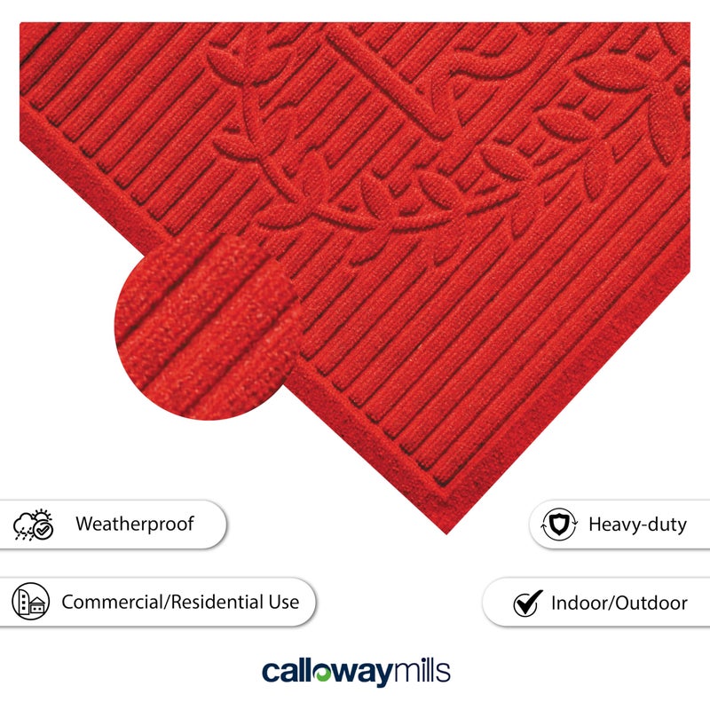 Calloway Mills 103142436 Poly Hello Indoor/Outdoor Mat, 24" x 36", Red - Image 5